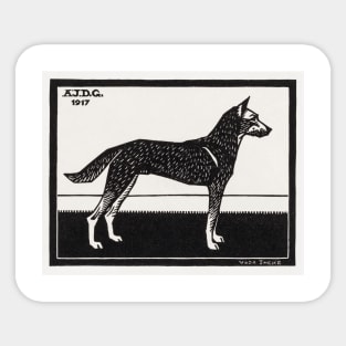 Dog (1917) by Julie de Graag (1877-1924) Sticker